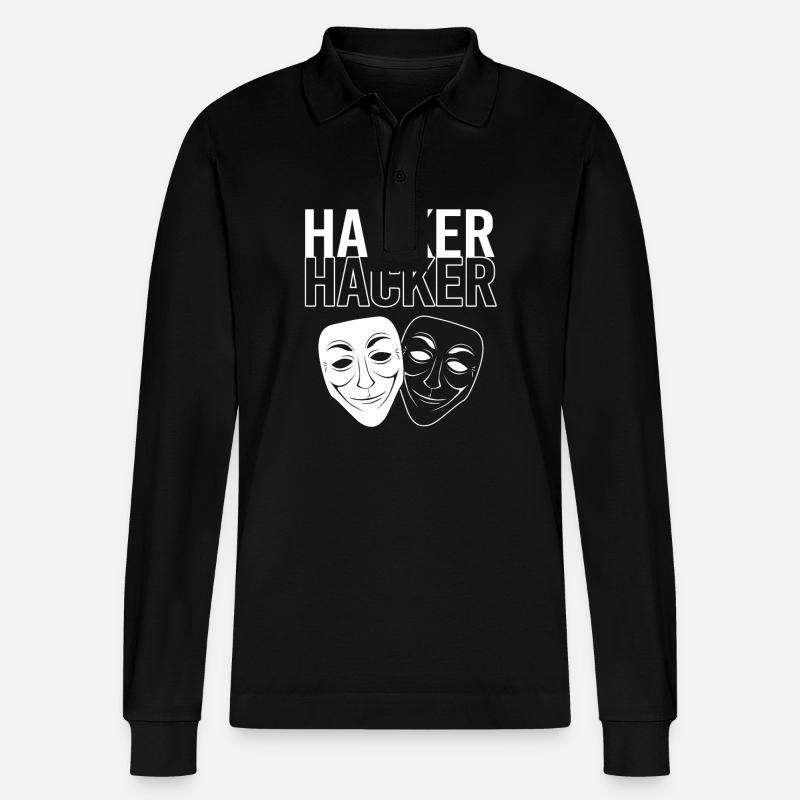 Cybersecurity Cyber Programmierer Hacker - Stanley/Stella Unisex Bio-Langarm-Poloshirt Prepster - Schwarz