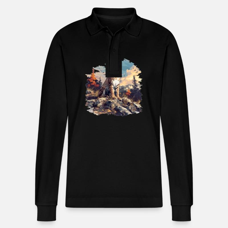 Bobcats Rotluchse Rotluchs Luchs - Stanley/Stella Unisex Bio-Langarm-Poloshirt Prepster - Schwarz