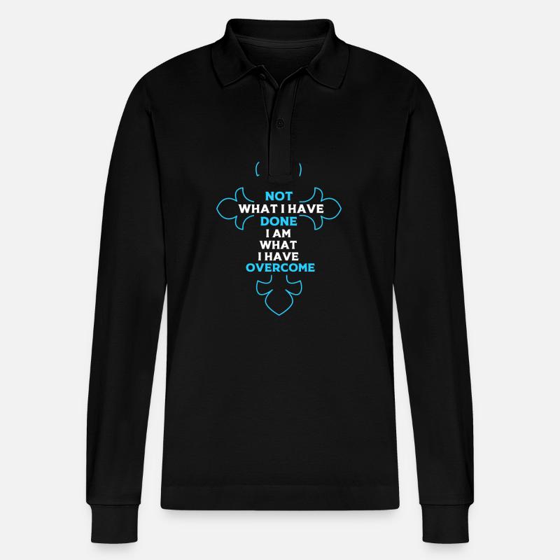 Drogenfrei Sucht Süchtig - Stanley/Stella Unisex Bio-Langarm-Poloshirt Prepster - Schwarz