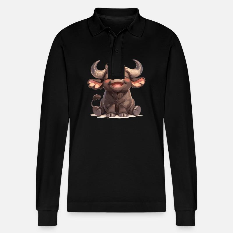 Buffles Buffalo Büffel - Polo à manches longues bio PREPSTER Stanley/Stella Unisexe - noir