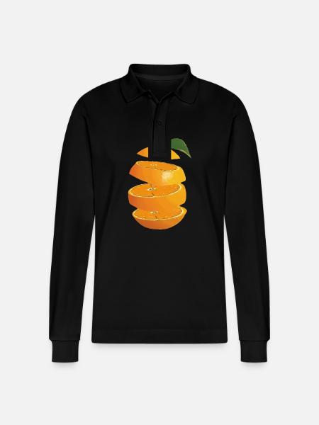 Orange Fruit - Stanley/Stella Unisex Bio-Langarm-Poloshirt Prepster - Schwarz