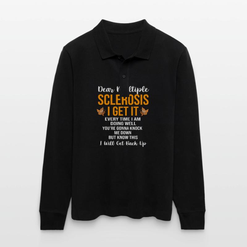 Multiple Sclerosis MS Stanley/Stella Organic Unisex Long-Sleeved Polo Shirt Prepster