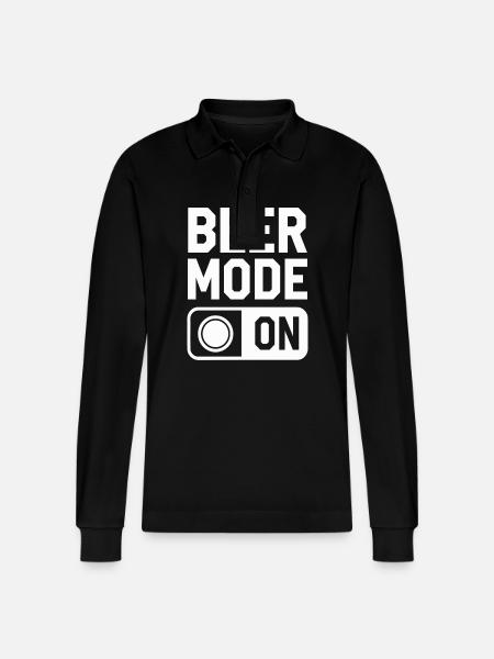 Beer Mode On Beer Saying - Stanley/Stella Organic Unisex Long-Sleeved Polo Shirt Prepster - black
