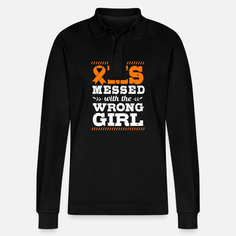Multiple Sclerosis MS - Stanley/Stella Organic Unisex Long-Sleeved Polo Shirt Prepster - black