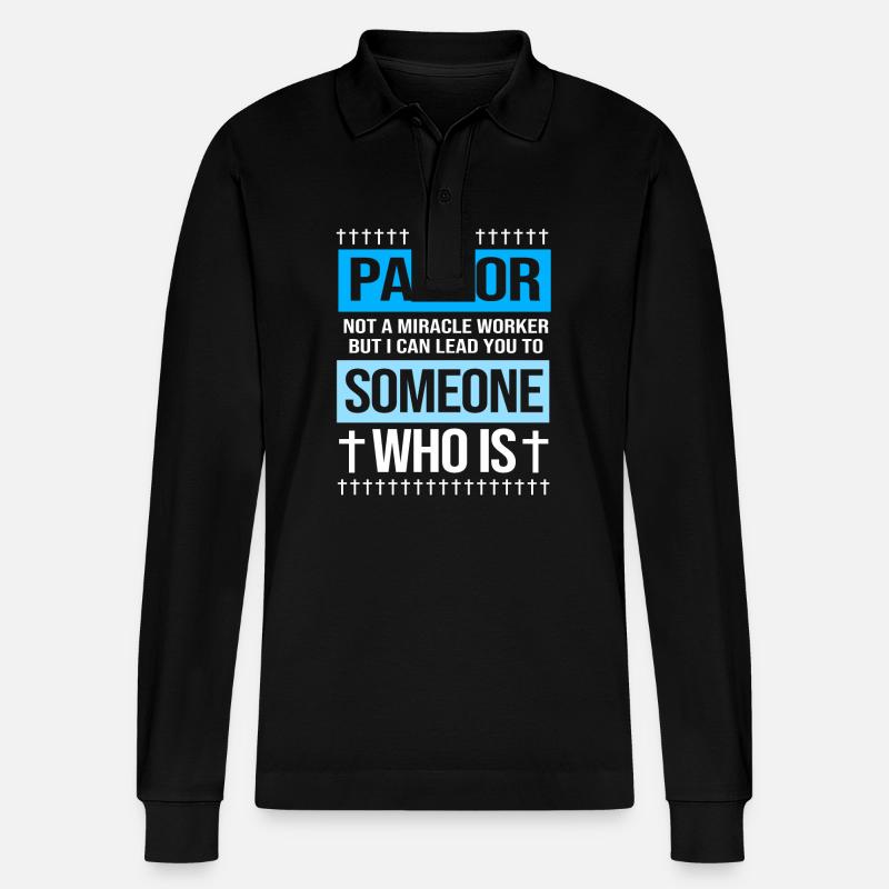 Pfarrer - Stanley/Stella Unisex Bio-Langarm-Poloshirt Prepster - Schwarz
