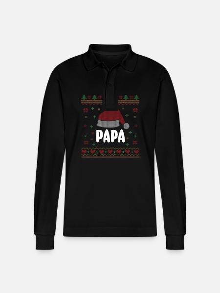 Noël Père Noël papa - Polo à manches longues bio PREPSTER Stanley/Stella Unisexe - noir
