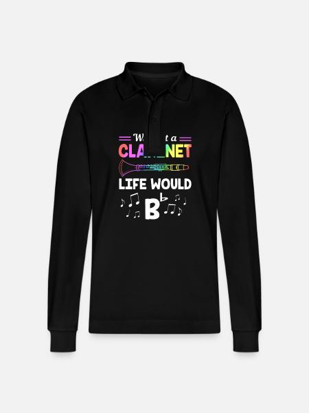 Clarinet - Stanley/Stella Organic Unisex Long-Sleeved Polo Shirt Prepster - black