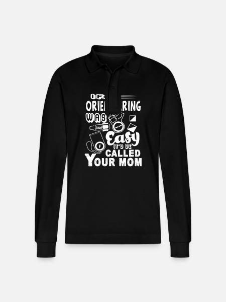 Orienteering Wasn't Easy - Stanley/Stella Organic Unisex Long-Sleeved Polo Shirt Prepster - black