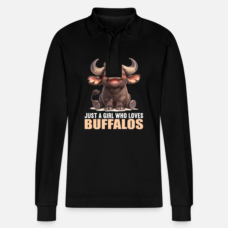 Buffles Buffalo Büffel - Polo à manches longues bio PREPSTER Stanley/Stella Unisexe - noir