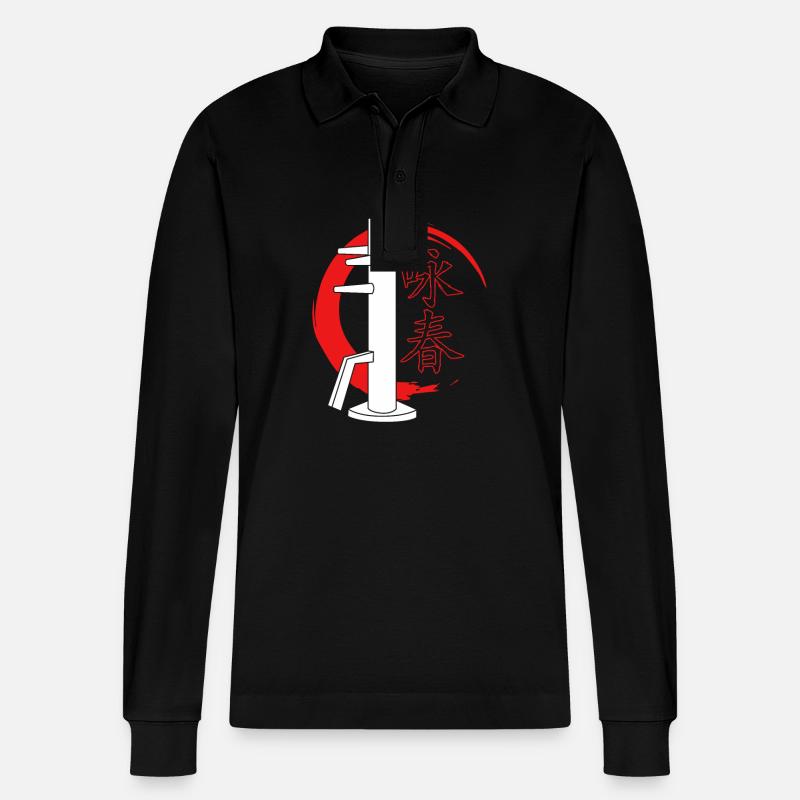 Wing Chun - Stanley/Stella Unisex Bio-Langarm-Poloshirt Prepster - Schwarz