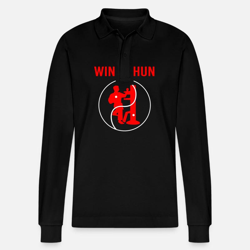 Wing Chun - Stanley/Stella Unisex Bio-Langarm-Poloshirt Prepster - Schwarz