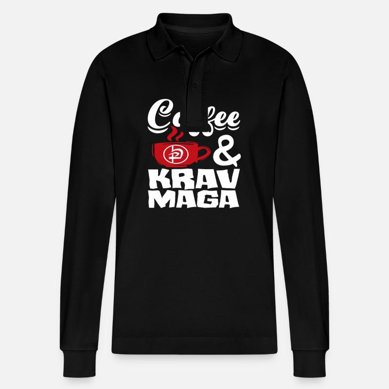 Café Krav Maga - Polo à manches longues bio PREPSTER Stanley/Stella Unisexe - noir