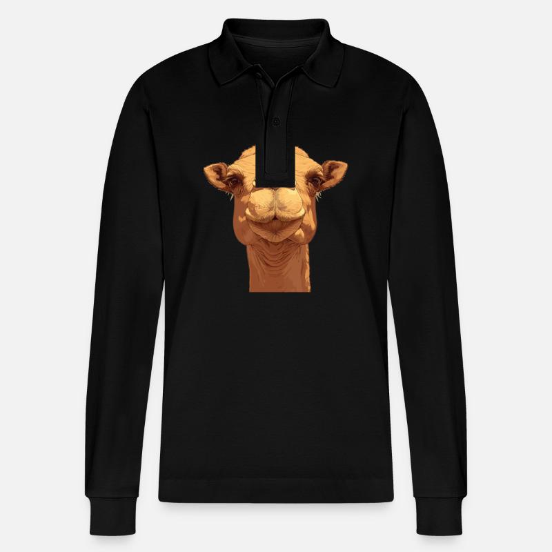 Camel Kamele Kamel - Stanley/Stella Unisex Bio-Langarm-Poloshirt Prepster - Schwarz