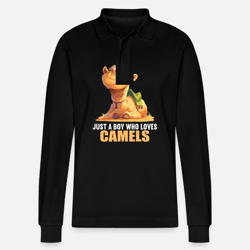 Camel Kamele Kamel - Stanley/Stella Unisex Bio-Langarm-Poloshirt Prepster - Schwarz