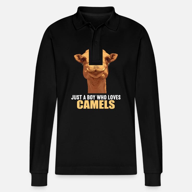 Camel Kamele Kamel - Stanley/Stella Unisex Bio-Langarm-Poloshirt Prepster - Schwarz