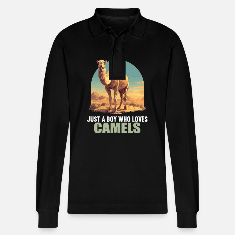 Camel Kamele Kamel - Stanley/Stella Unisex Bio-Langarm-Poloshirt Prepster - Schwarz