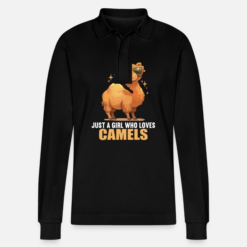 Camel Kamele Kamel - Stanley/Stella Unisex Bio-Langarm-Poloshirt Prepster - Schwarz