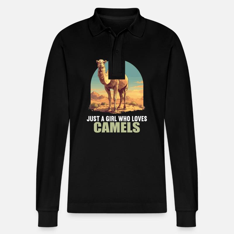 Camel Kamele Kamel - Stanley/Stella Unisex Bio-Langarm-Poloshirt Prepster - Schwarz