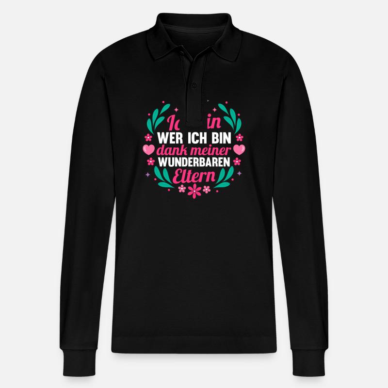 Töchter Tochter - Stanley/Stella Unisex Bio-Langarm-Poloshirt Prepster - Schwarz