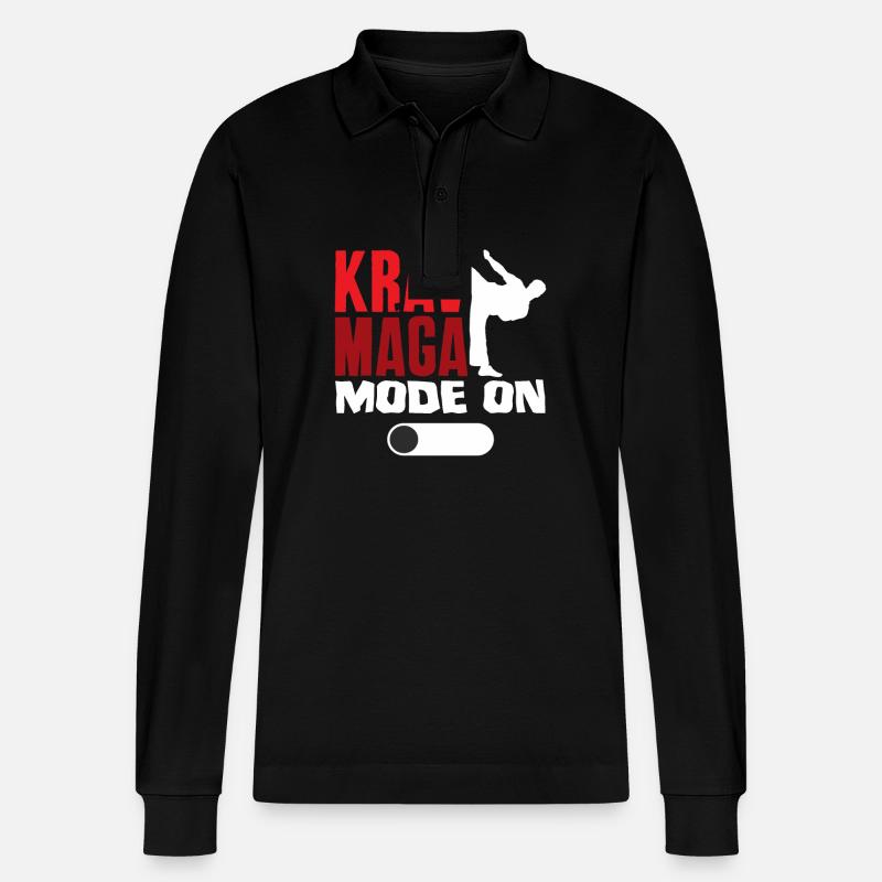 Krav Maga Modus An - Stanley/Stella Unisex Bio-Langarm-Poloshirt Prepster - Schwarz