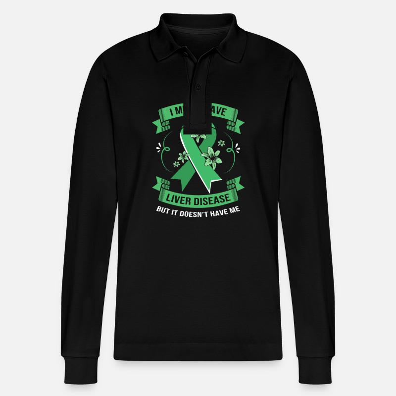 Lebererkrankung - Stanley/Stella Unisex Bio-Langarm-Poloshirt Prepster - Schwarz