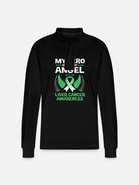 Liver disease - Stanley/Stella Organic Unisex Long-Sleeved Polo Shirt Prepster - black