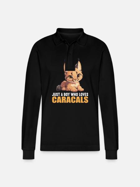 Caracal Karakale Karakal - Stanley/Stella Organic Unisex Long-Sleeved Polo Shirt Prepster - black
