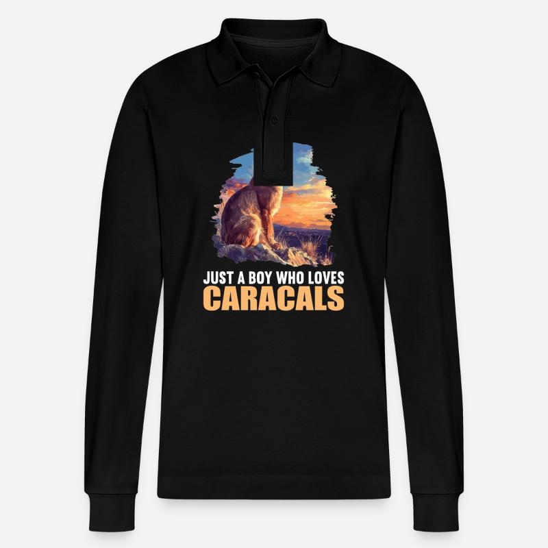 Caracal Karakale Karakal - Stanley/Stella Unisex Bio-Langarm-Poloshirt Prepster - Schwarz