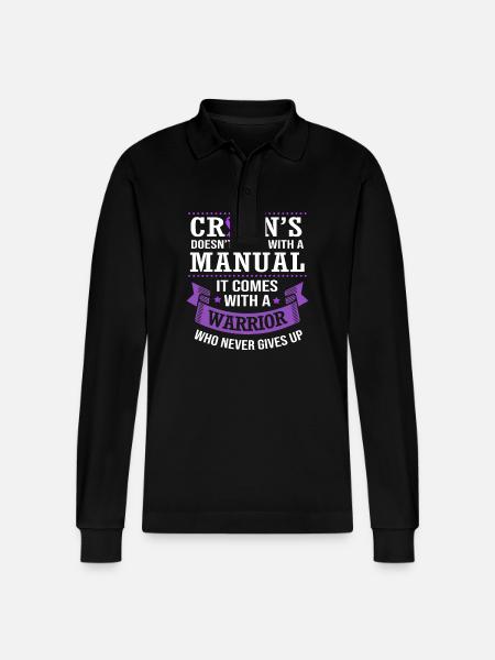 Crohn's disease - Stanley/Stella Organic Unisex Long-Sleeved Polo Shirt Prepster - black