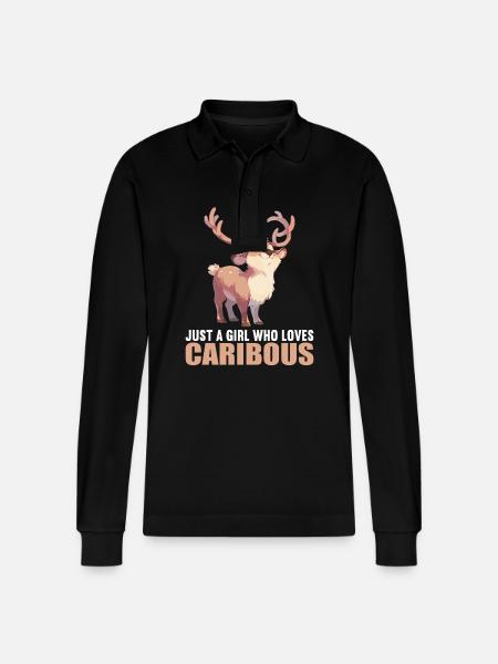Caribou Karibus Karibu - Stanley/Stella Organic Unisex Long-Sleeved Polo Shirt Prepster - black