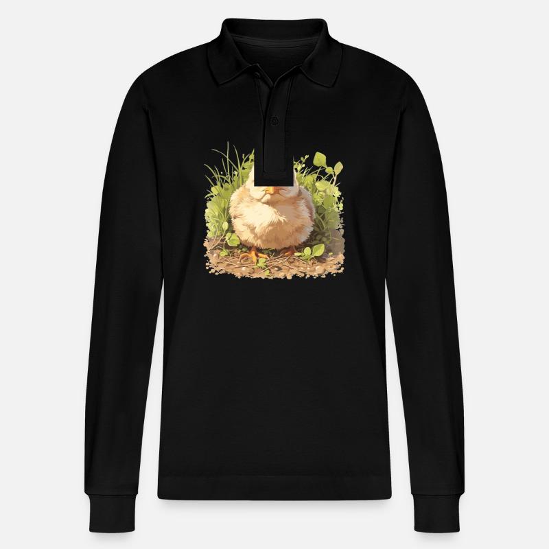 Rooster Hähne Hahn - Stanley/Stella Unisex Bio-Langarm-Poloshirt Prepster - Schwarz