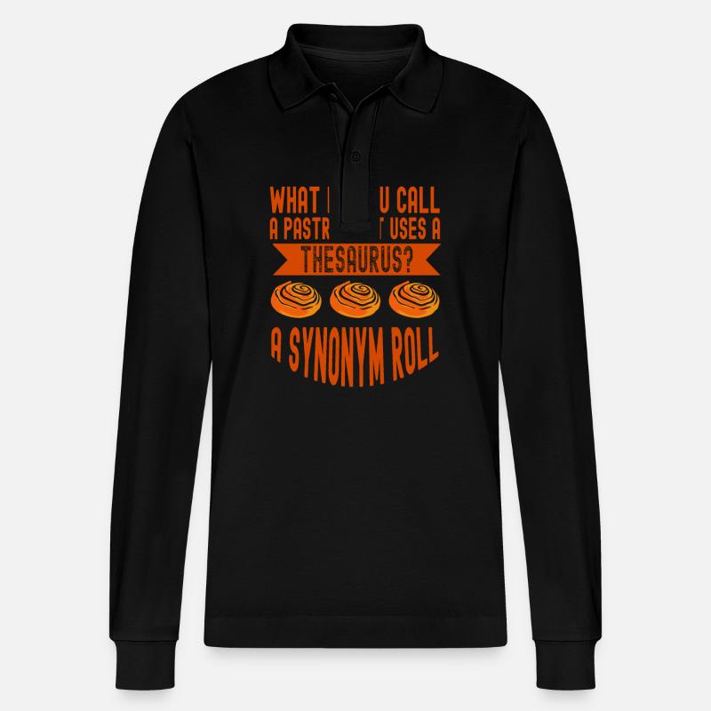 Bäcker Thesaurus Synonym Brötchen Backen - Stanley/Stella Unisex Bio-Langarm-Poloshirt Prepster - Schwarz