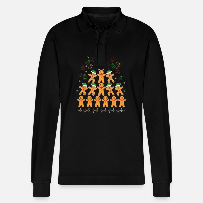 Lebkuchenmann Lebkuchenherz Lebkuchen Naschen - Stanley/Stella Unisex Bio-Langarm-Poloshirt Prepster - Schwarz