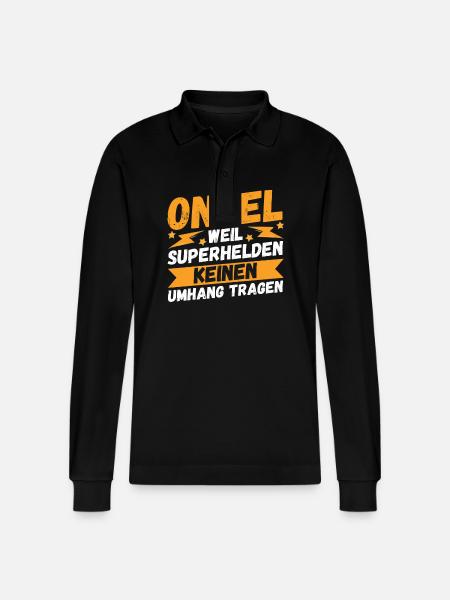 Uncle - Stanley/Stella Organic Unisex Long-Sleeved Polo Shirt Prepster - black