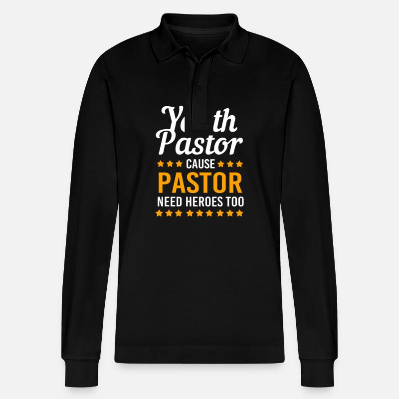 Pasteur des jeunes - Polo à manches longues bio PREPSTER Stanley/Stella Unisexe - noir