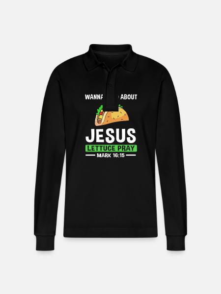 Youth pastor - Stanley/Stella Organic Unisex Long-Sleeved Polo Shirt Prepster - black