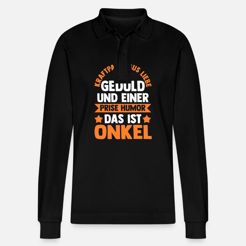 Onkel - Stanley/Stella Unisex Bio-Langarm-Poloshirt Prepster - Schwarz