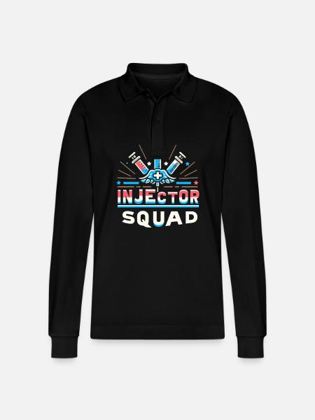 Injector Squad 9 - Stanley/Stella Unisex Bio-Langarm-Poloshirt Prepster - Schwarz