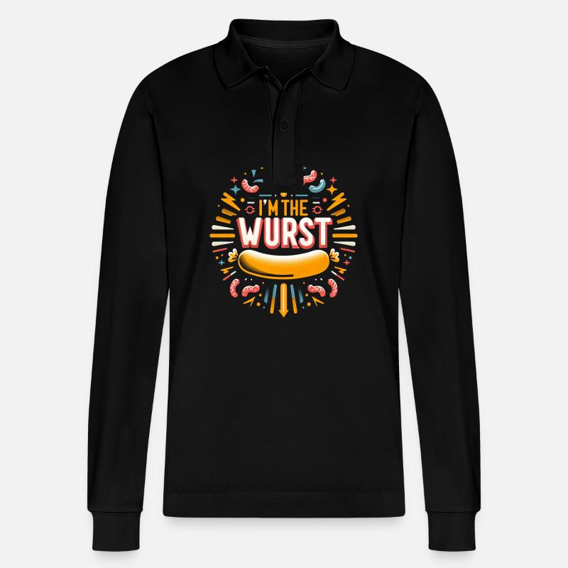 I'm The Wurst 6 - Stanley/Stella Unisex Bio-Langarm-Poloshirt Prepster - Schwarz