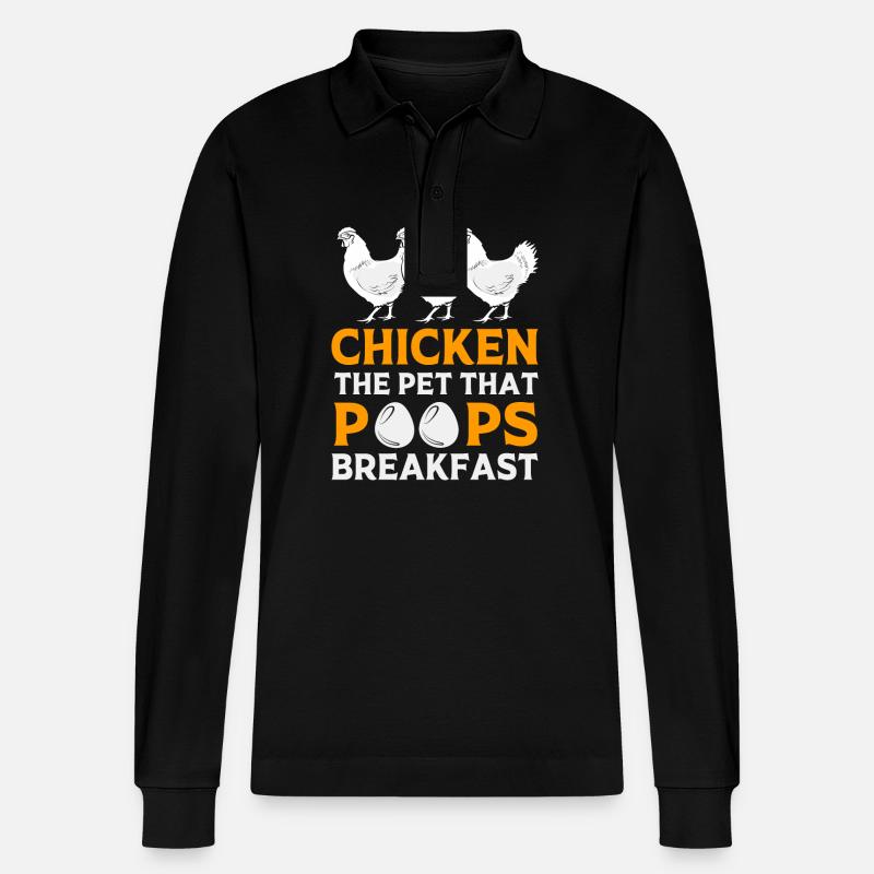 Poulet Volaille - Polo à manches longues bio PREPSTER Stanley/Stella Unisexe - noir