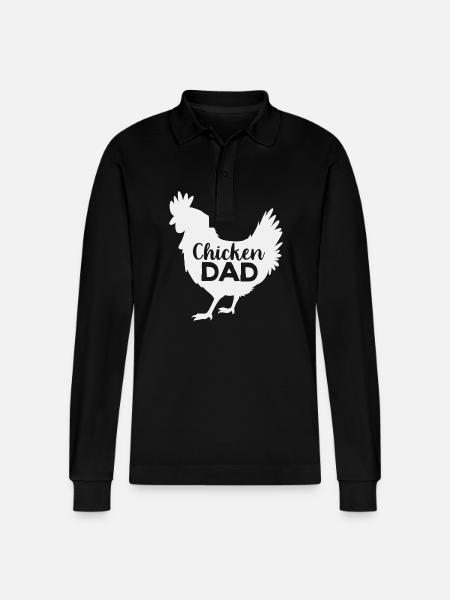 Chicken Poultry - Stanley/Stella Organic Unisex Long-Sleeved Polo Shirt Prepster - black