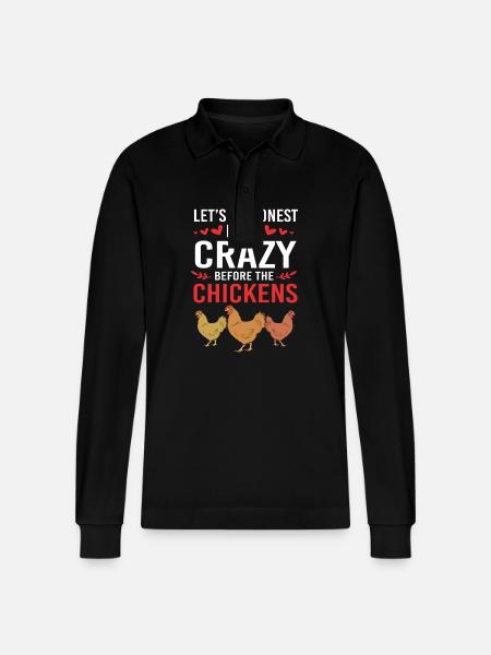 Chicken Poultry - Stanley/Stella Organic Unisex Long-Sleeved Polo Shirt Prepster - black