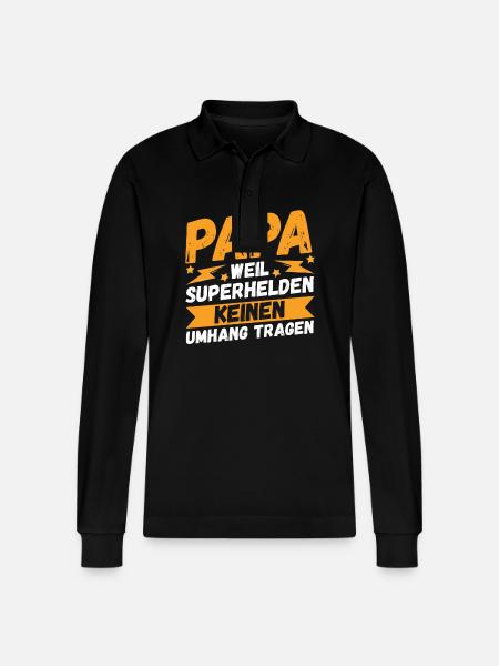 Father Dad - Stanley/Stella Organic Unisex Long-Sleeved Polo Shirt Prepster - black