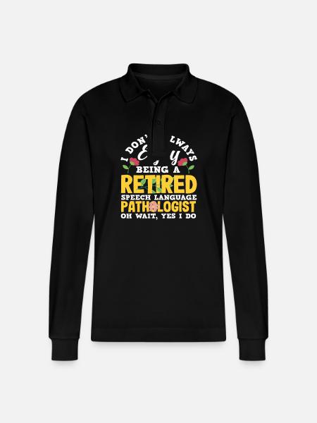 Retired speech therapist enjoy it - Stanley/Stella Organic Unisex Long-Sleeved Polo Shirt Prepster - black