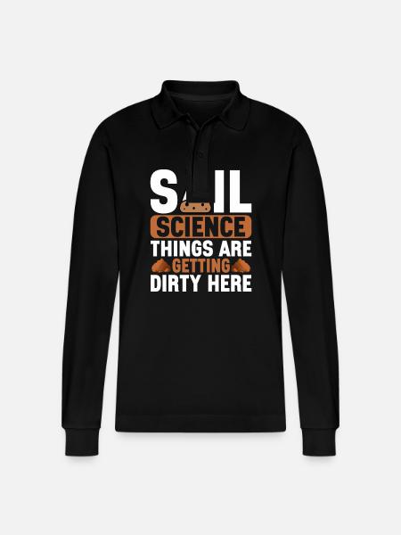 Bodenwissenschaftler Soil Science - Stanley/Stella Organic Unisex Long-Sleeved Polo Shirt Prepster - black