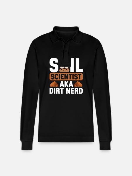 Bodenwissenschaftler Soil Science - Stanley/Stella Organic Unisex Long-Sleeved Polo Shirt Prepster - black