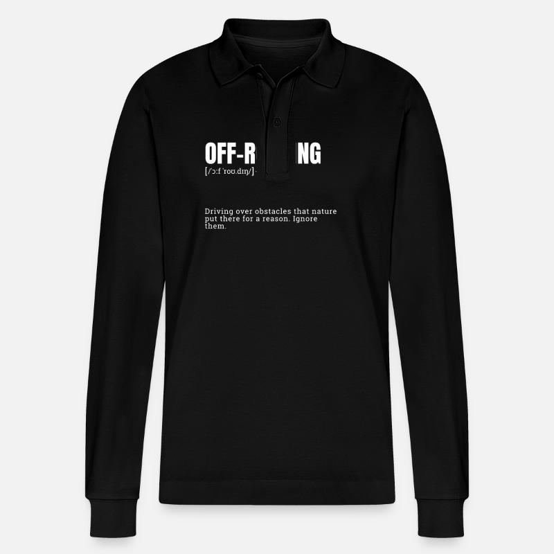 Funny Off-Roading Definition - Stanley/Stella Unisex Bio-Langarm-Poloshirt Prepster - Schwarz