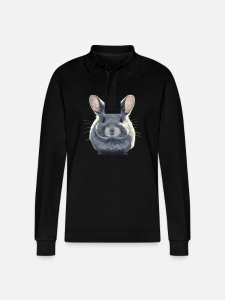 Chinchillas Chinchilla - Stanley/Stella Unisex Bio-Langarm-Poloshirt Prepster - Schwarz