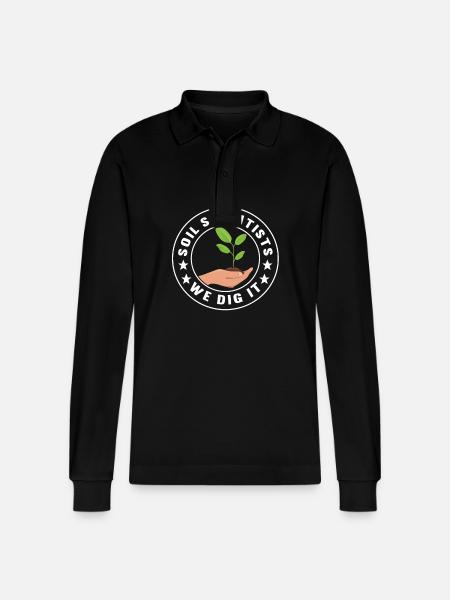 Bodenwissenschaftler Soil Science - Stanley/Stella Organic Unisex Long-Sleeved Polo Shirt Prepster - black