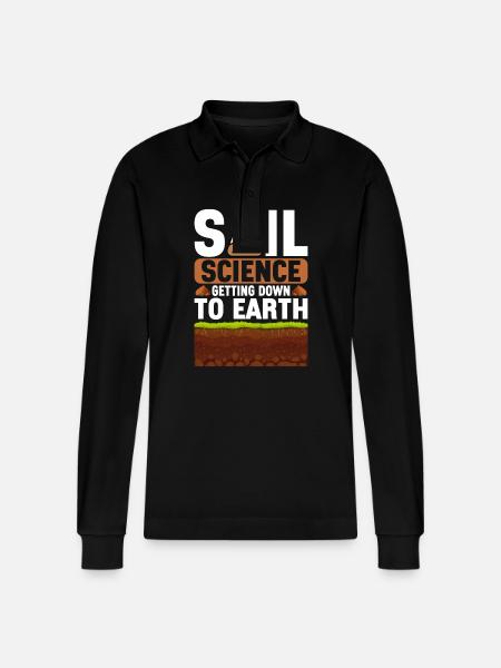 Bodenwissenschaftler Soil Science - Stanley/Stella Organic Unisex Long-Sleeved Polo Shirt Prepster - black